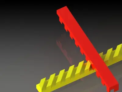 Rack and Rack mechanism Low-poly 3D model