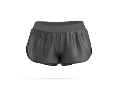 Black Women Shorts - fitness sport panties 3D model