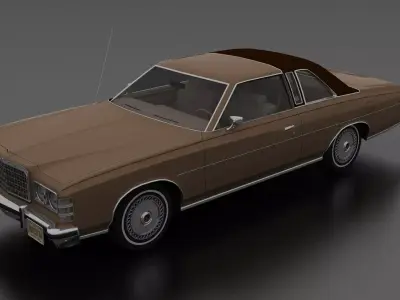 LTD Brougham 2dr 1975 Low-poly 3D model