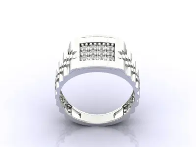 Print Ready STL 3DM  Gents Rings Diamond Men Ring  3D print model 191