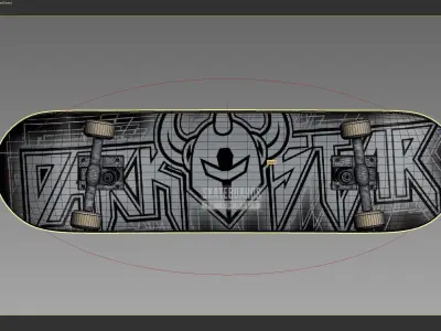 Skateboard animated rigged 3D model