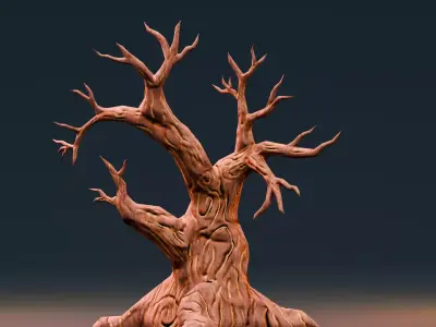 Stylized Halloween Props - Withered Tree 1 Low-poly 3D model