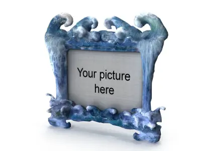 Four elements style picture frames Low-poly 3D model