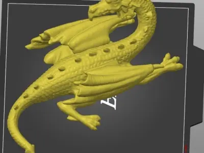 dragon that can be fixed to wall 3D model