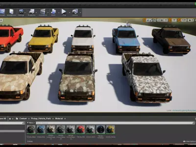 Pickup Vehicle Pack Low-poly 3D model