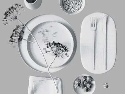 Black Tableware 3D model