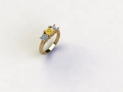 3 stone classic ring 3D print model