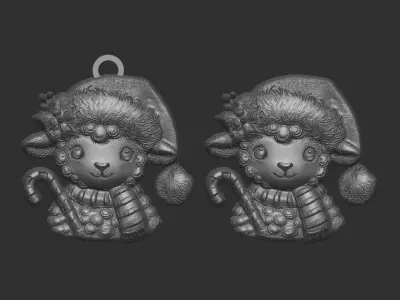 christmas tree sheep decor  3D print model