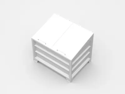 Metal Iron Closed Industrial Container  3D model