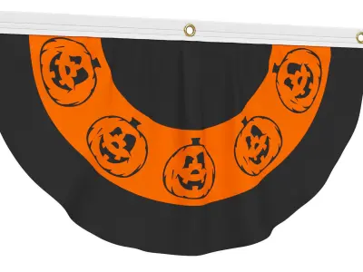 Halloween Pumpkins Bunting Flag Banner 3D model