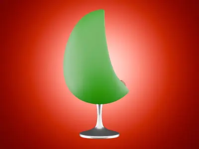 Egg Chair and Metalic Twisted Base Style 3D model