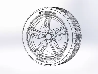 Wheel 18inch American Racing VF100 Scalpel for scale model 3D print model