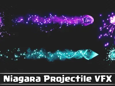 Niagara Projectiles VFX VOL01 Low-poly 3D model