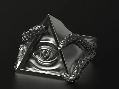 All Seeing Eye Triangle Ring 3D print model