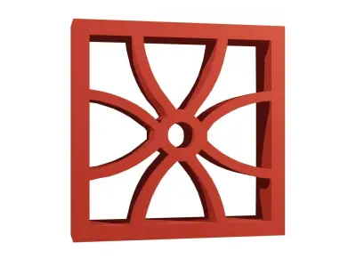 Brick Jaali flower design 3D model