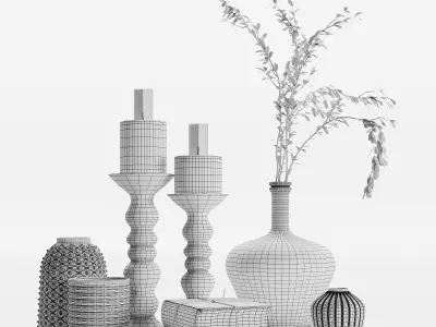 Decorative set with old books 3D model