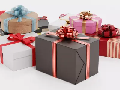 9 Gift Boxes Collection - Celebration Pile Edition 3D model