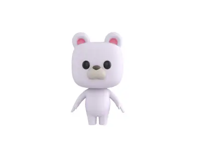 Cartoon Polar Bear 3D model buy