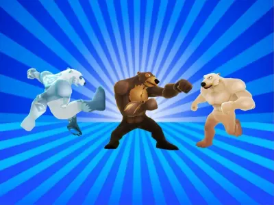  Smash champs characters Low-poly 3D model