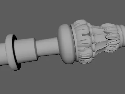 baluster golden pole 3D model