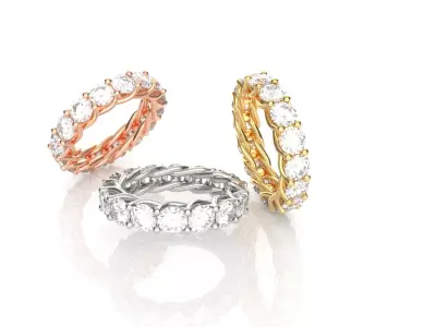 Braided Diamond Wedding Band  3D print model