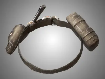 Warrior-Belt Low-poly game-ready with PBR-Texture Low-poly 3D model