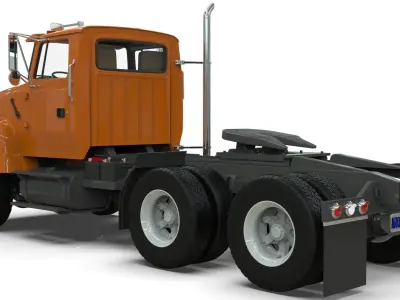 L9000 Tandem 3D Model 6 Hood Variants  Hendrickson RT  3D model