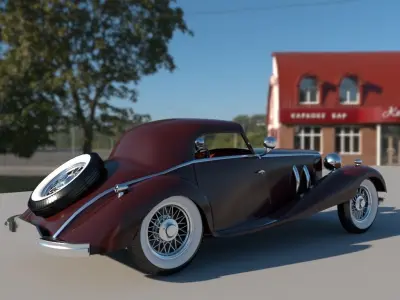 Vintage Car Low-poly 3D model