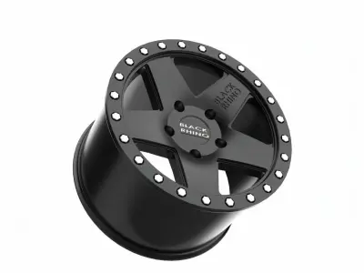 Matte Bronze Black Rhino Crawler Wheel W Black Lip Ring  3D print model