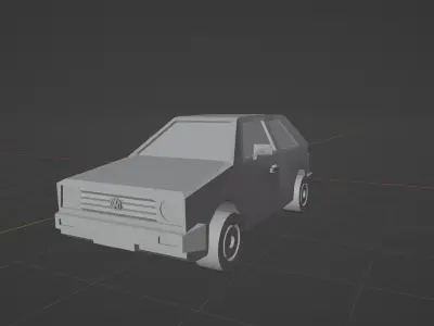 Low Poly Volkswagen Golf 2 Low-poly 3D model