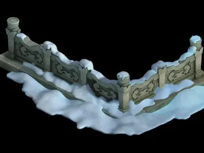 Game Kunlun Snow Mountain - Fence 21 3D model