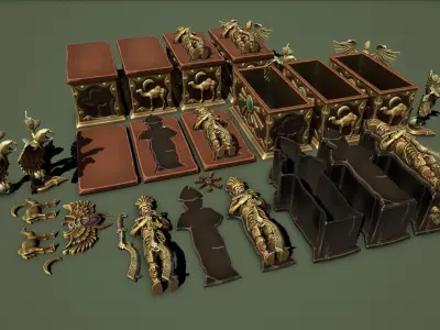 Desert chest Low-poly 3D model