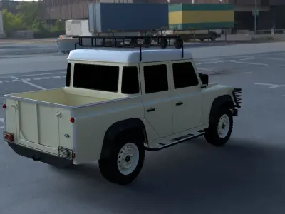 Land Rover Defender 110 Double Cab Pick Up exterior HDRI 3D model