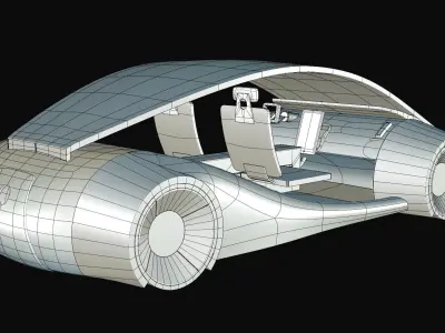 Apple futuristic electric car 3D model