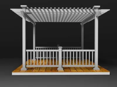 White Pergola 3D model