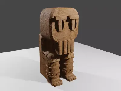 Ancient Skull Statue Low-poly 3D model