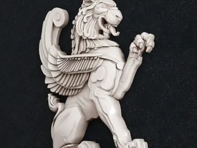 Lion Wall Architecture 3D print model