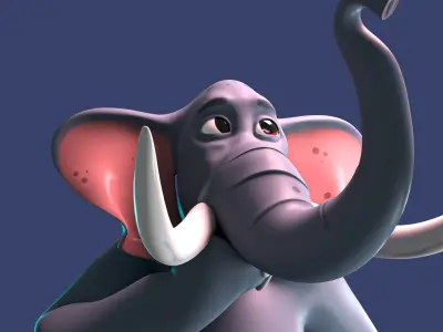 Stylized Elephant Rigged Low-poly 3D model