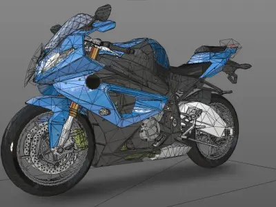 Heavy Bike 3D Model For Sporst Bikes Games Low-poly 3D model