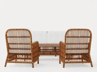 Anemone sofa set Low-poly 3D model
