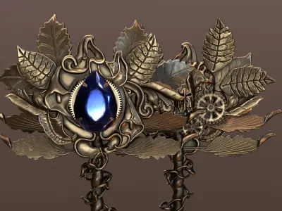 autum key Low-poly 3D model