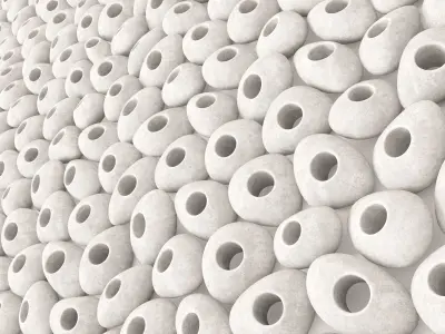 Pebble  smooth hole tile n1 3D model