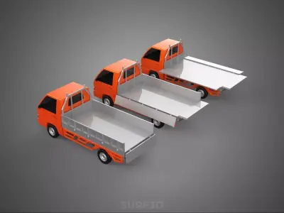 ALL MODE DROP SIDE BED BODY GATE DOOR PICKUP TRUCK WIDE DECK CAR 3D model