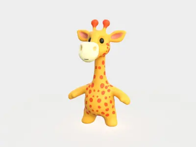 Little animal baby - Giraffe cute - Animated 3d Low-poly 3D model