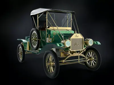 T 12 - Vintage Low-poly 3D model