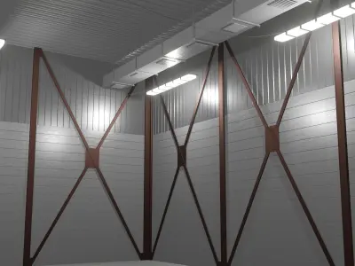 Car studio interior 3D model