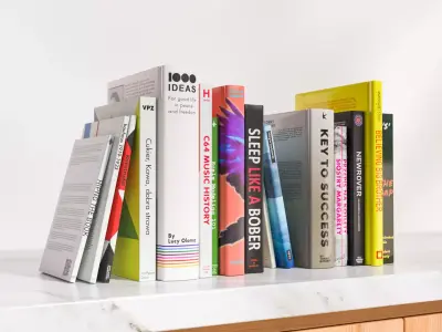 A group of fiction books 3D model