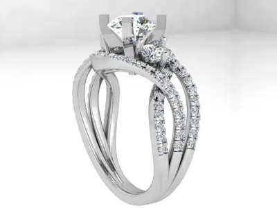 Round Cut Twisted Ring 3604 3D print model