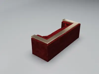 3D Brass And Red Modern Sofa 3D model