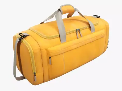 Duffel sport travel bag yellow 3D model